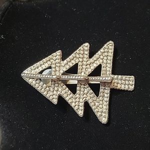 John Hardy Christmas Tree Clip Scarf Large 2.5” 3-D Pewter Signed